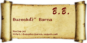 Buzeskó Barna névjegykártya