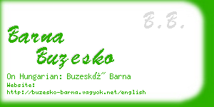 barna buzesko business card